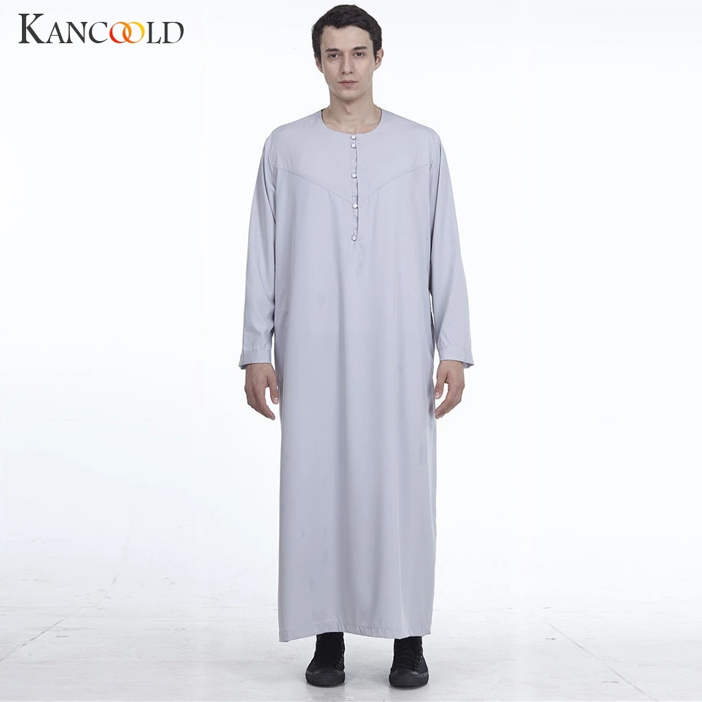 KANCOOLD мужской Мусульманский Исламский халат с длинным рукавом арабский