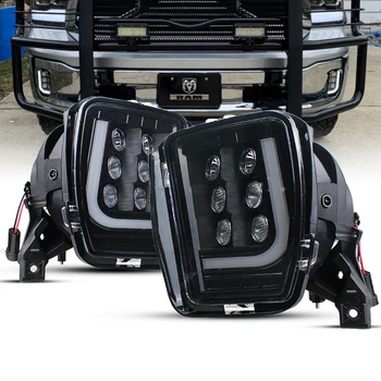 

For Dodge Ram LED Fog Lights DRL Clear Lens Spot Flood Driving Fog Lamps L-type DRL Replacement for Dodge Ram 1500 2013-2018