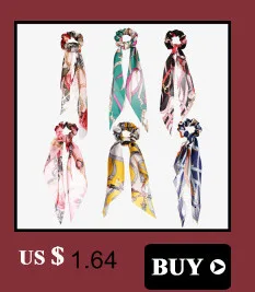 Fashion Bowknot Ponytail Holder Elastic Hair Bands for Girls Flower Printing Hair Accessories Women Hairband Ribbon Headwear