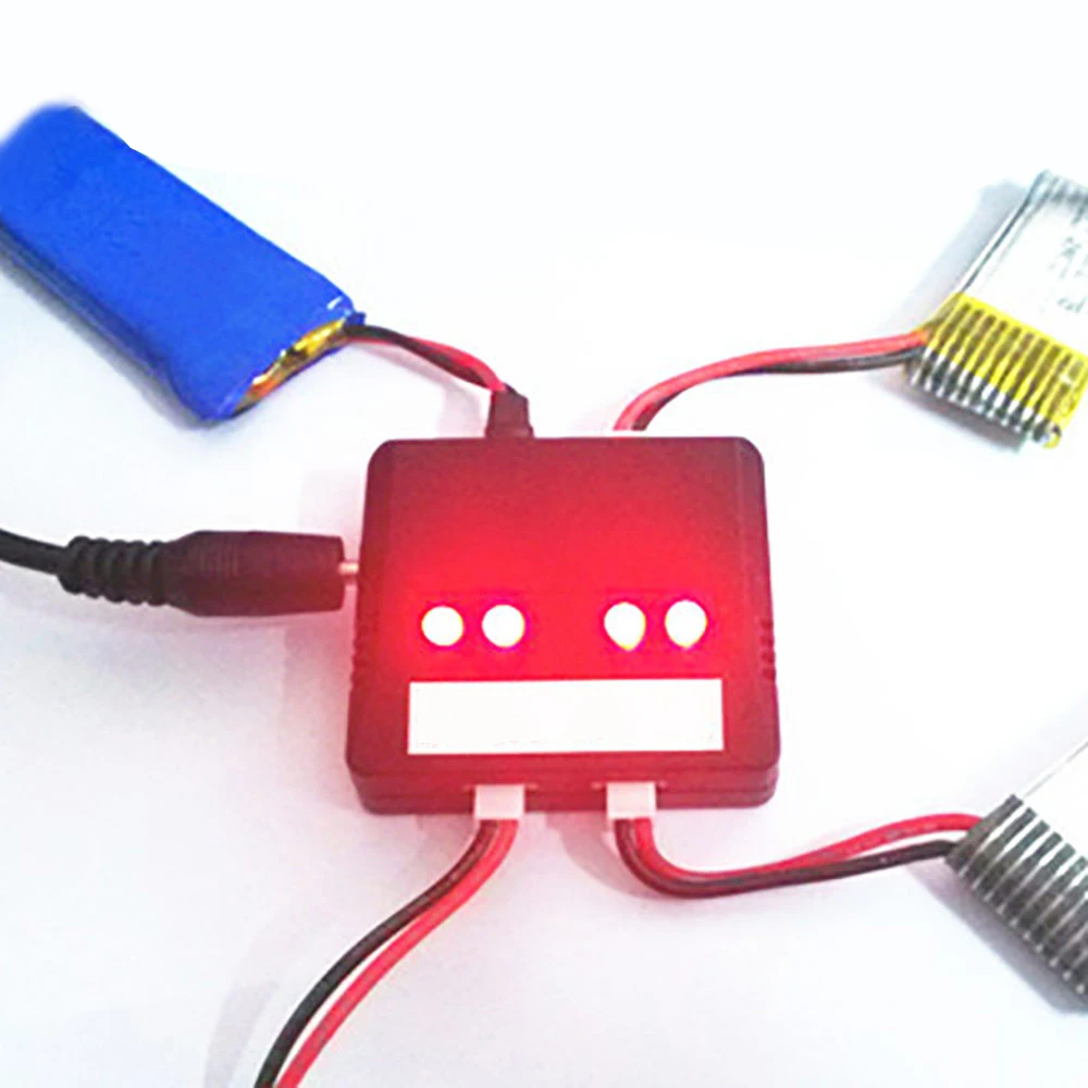 RC игрушки аксессуары 4 в 1 Зарядное устройство Дрон 3 7 V Lipo Батарея Вертолет