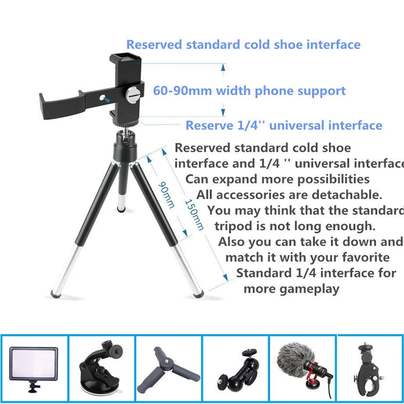 FFYY-For DJI Osmo Pocket Camera Gimbal Tripod Bracket Mount Phone Holder Accessory