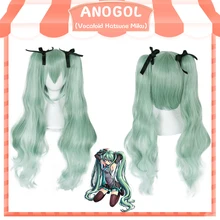 Special Price Anogol Brand New Vocaloid Hatsune Miku Double Green Ponytails Synthetic Cosplay Wig For Halloween Party Role Play +Black Ribbon Special Price Anogol Brand New Vocaloid Hatsune Miku Double Green Ponytails Synthetic Cosplay Wig For Halloween Party Role Play +Black Ribbon