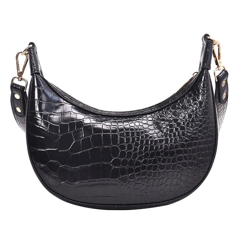Женская сумка на плечо, роскошная сумка через плечо с рисунком Полумесяца для женщин, сумки-мессенджеры, женские кожаные сумки с узором «крокодиловая кожа»