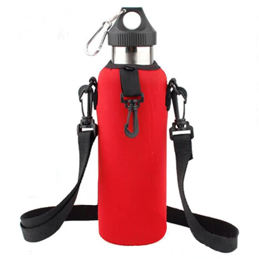 Neoprene 750ml Water Bottle Carrier Insulated Cover Bag Holder Strap Travel Pouch Shoulder Strap Holder for Camping Cycling