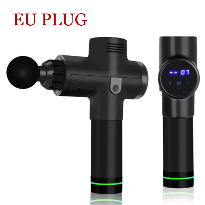 EU Plug Black Массажер для мышц, электрический, для терапии тела, светодиодный, для массажа мышц, 20 напильников, для тела, расслабляющий, облегчающий массаж, машина, 4 головки, Прямая поставка - Цвет: EU Plug Black