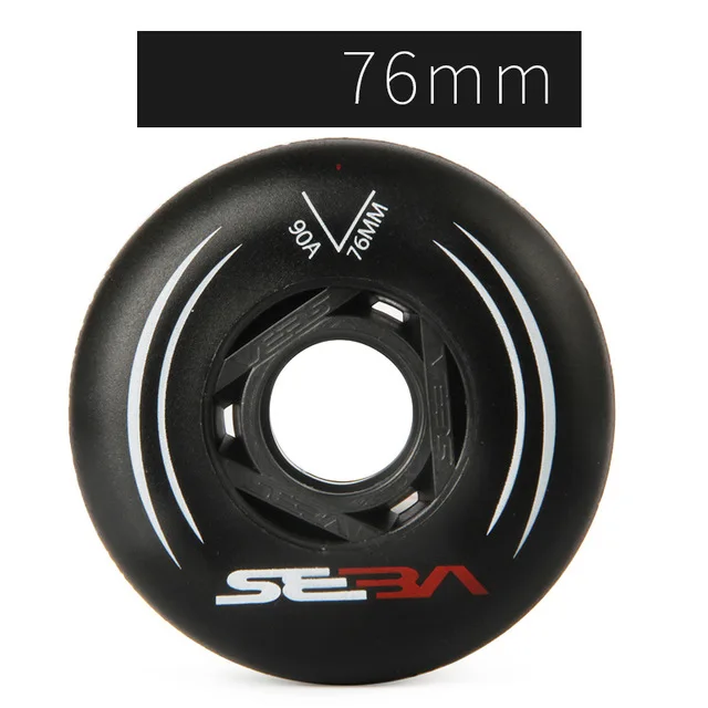 Black 76mm 90A SEBA, подшипники для роликовых Инлайн коньков колеса 85A для слалом и 90A для раздвижные роликовые коньки колеса 72 76 80 мм 8 шт./компл. Patines шины - Цвет: Black 76mm 90A