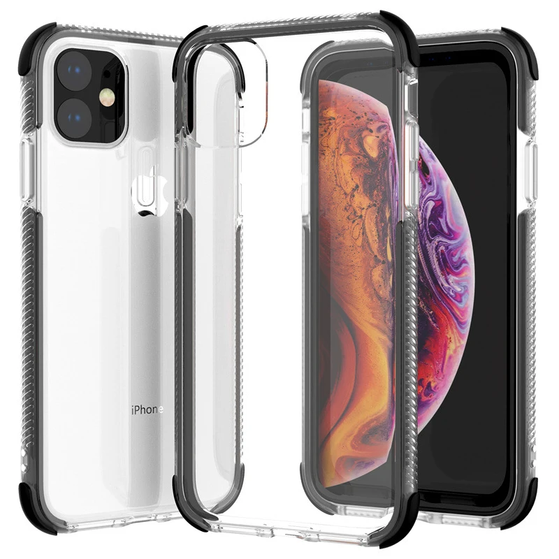 10 шт цветной Мягкий ТПУ угловой противоударный Прозрачный чехол для iPhone 11 Pro Max XS XR