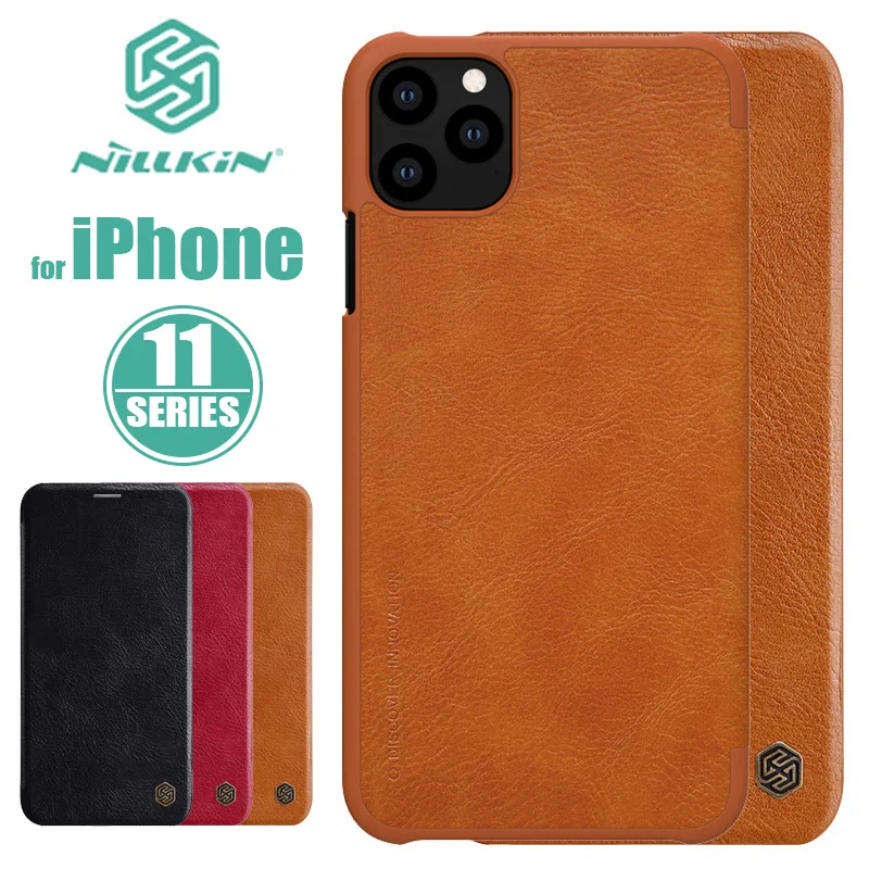 Чехол Nillkin Qin для iPhone 11 Pro Max Роскошный деловой кожаный чехол с откидной крышкой