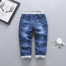 Зимние джинсовые штаны для маленьких мальчиков Новые Детские Модные хлопковые теплые джинсы, штаны для маленьких мальчиков, Детские повседневные плотные леггинсы, брюки От 1 до 5 лет