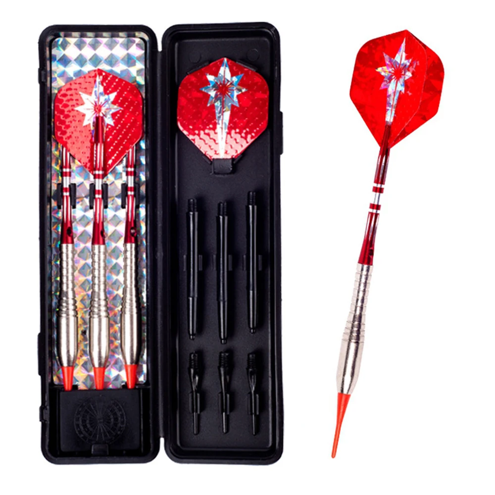 

3Pcs 18g Professional Safe Dart Soft Plastic Tip Silver Plated Copper Barrel Aluminum Shaft Competition Training Electronic Dart