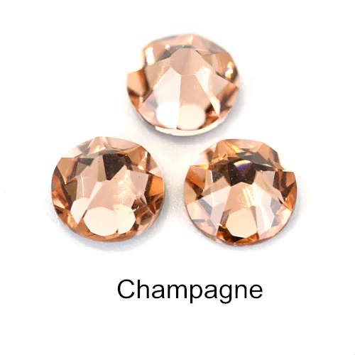 Champagne Стразы горячей фиксации, цветные, железные стразы, лучшее качество, 8 больших и 8 маленьких стразов, стразы горячей фиксации для свадебного платья F0059, 1440 шт - Цвет: Champagne