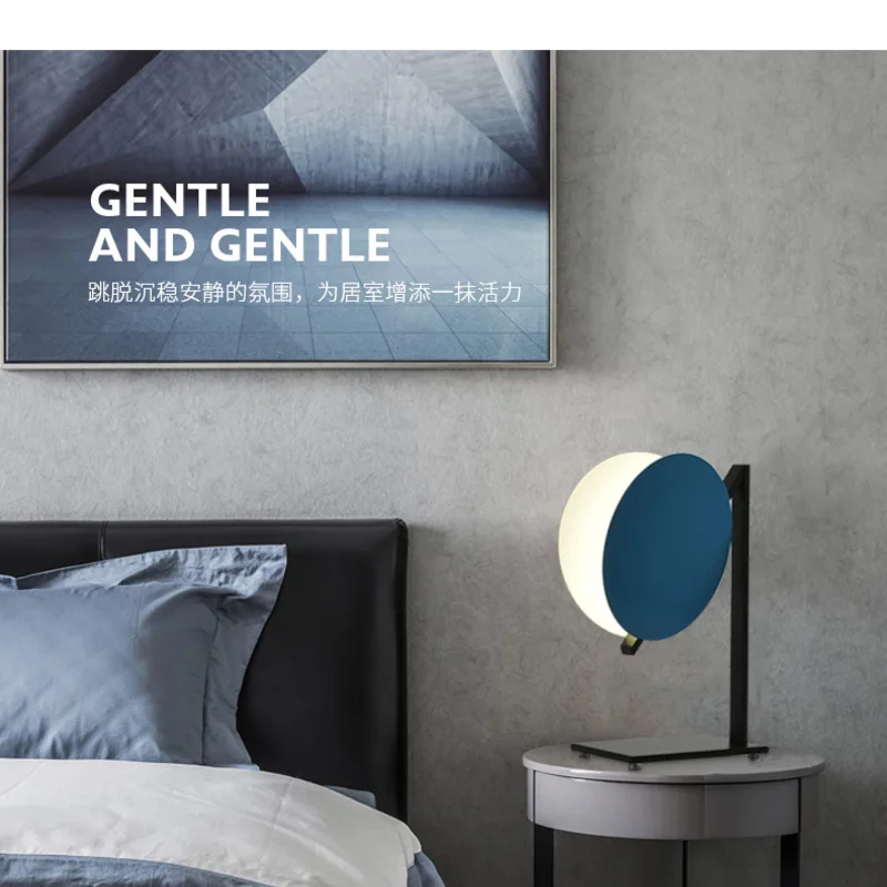 

Nordic Modern Simple Designer Living Room Typhoon Bedroom Nightstand Lamp Study Makaron Decorative Note Desk Lamp