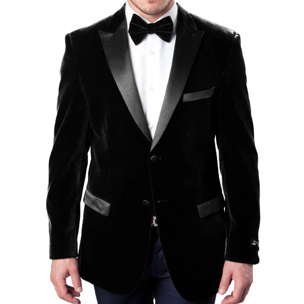 [JK26] Velvet Wedding Groom Tuxedo Dinner Party Men Suit Jacket Business Casual Banquet Blazer
