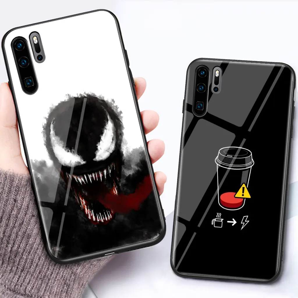 Мультяшная иллюстрация, стеклянный чехол для huawei p20 p30 mate20 pro lite p20pro mate20pro, ударопрочный жесткий чехол с рисунком