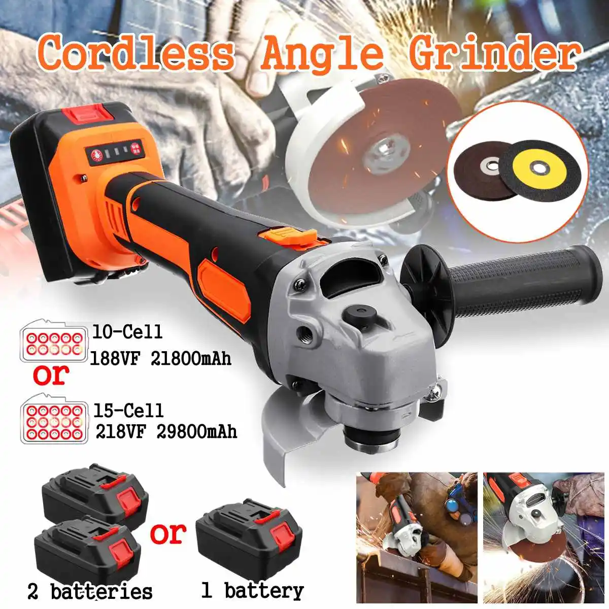 

21800mah/29800mah Electric Angle Grinder Cut Off Tool/Grinder Cordless Polisher Polishing Machine Cutting Tool Set