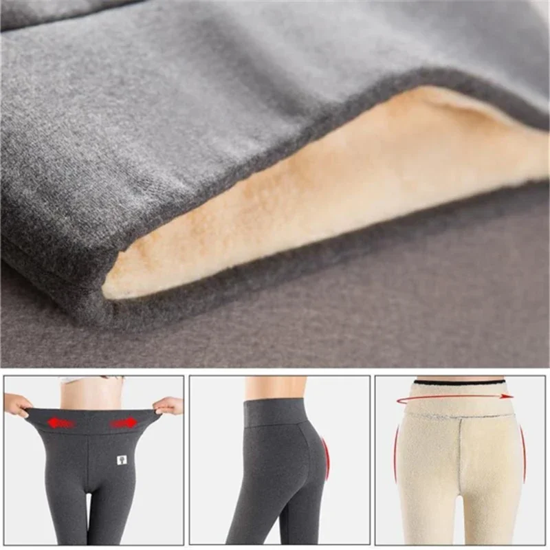 Леггинсы frauen Schwarz из хлопка с кроликами hosen зимние dünne дикен самт wolle флис grau Hosen