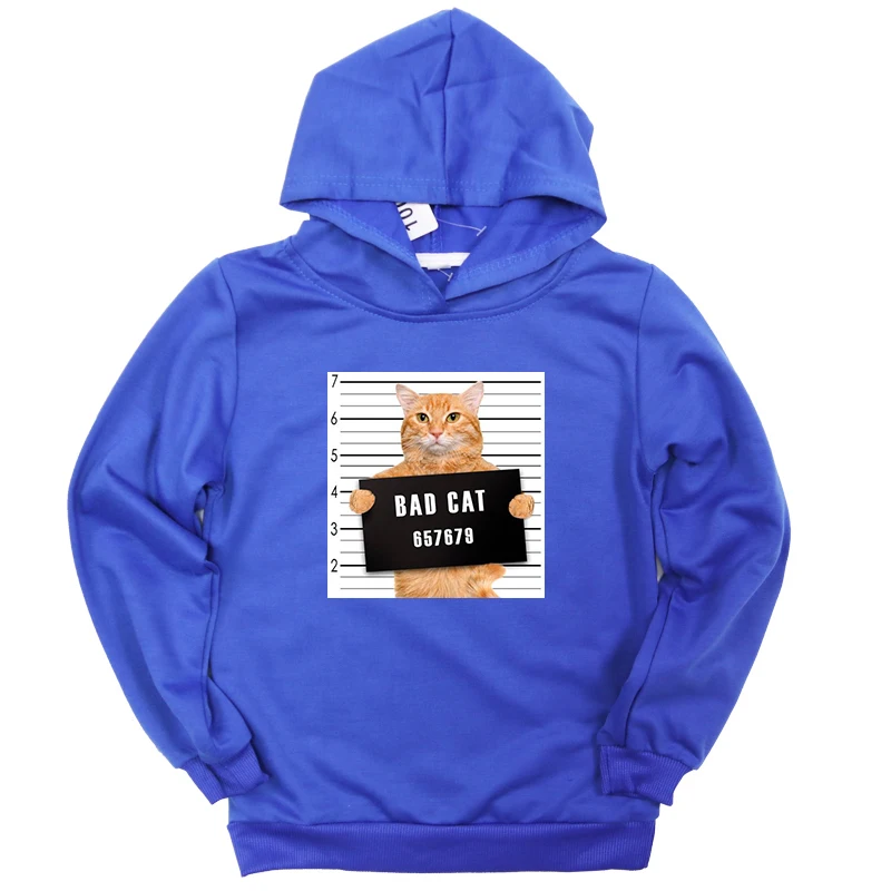 Hoodies 7 Детский осенний свитер с принтом «Bad Dog Bad Cat» Толстовки для маленьких детей милая повседневная детская одежда для мальчиков и девочек свитшоты для малышей - Цвет: Hoodies 7