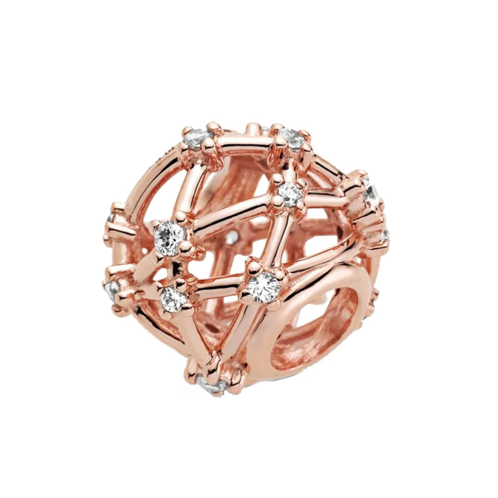 hermes bracelet Rose Gold  925 Sterling Silver charms Sparkling Leaf Flower Dangle Charms fit Original Pandora Bracelets Women DIY Jewelry pendant 925 Silver Jewelry