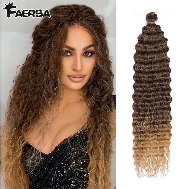 Synthetic Deep Wave Twist Crochet Braids Hair 30 Inch Ariel Curl Crochet  Hair Long Soft Curly Braiding Hair Extensions for Women - AliExpress