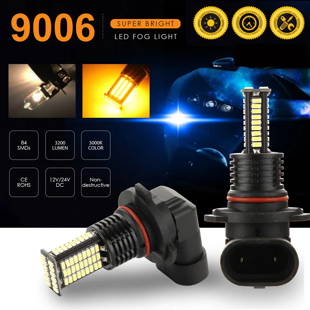 12V Светодиодный Противотуманные фары 55 Вт Алюминий Водонепроницаемый IP68 9006/HB6 3030SMD противотуманные фары