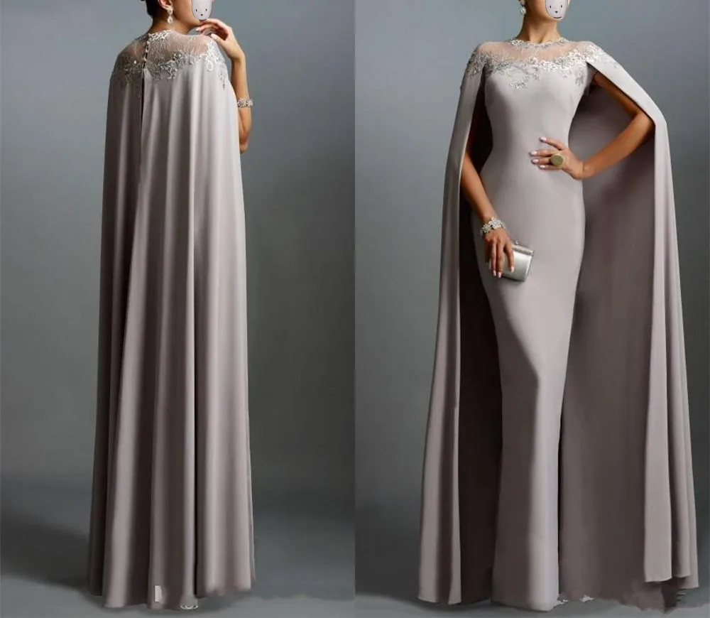 2019 Vestido De Madrinha Lange Cape Kant Moeder Van De Bruid Jurken Formele Party Plus Prom Gown Voor Bruiloften Bruid avondjurk 2019 Vestido De Madrinha Lange Cape Kant Moeder Van De Bruid Jurken Formele Party Plus Prom Gown Voor Bruiloften Bruid avondjurk