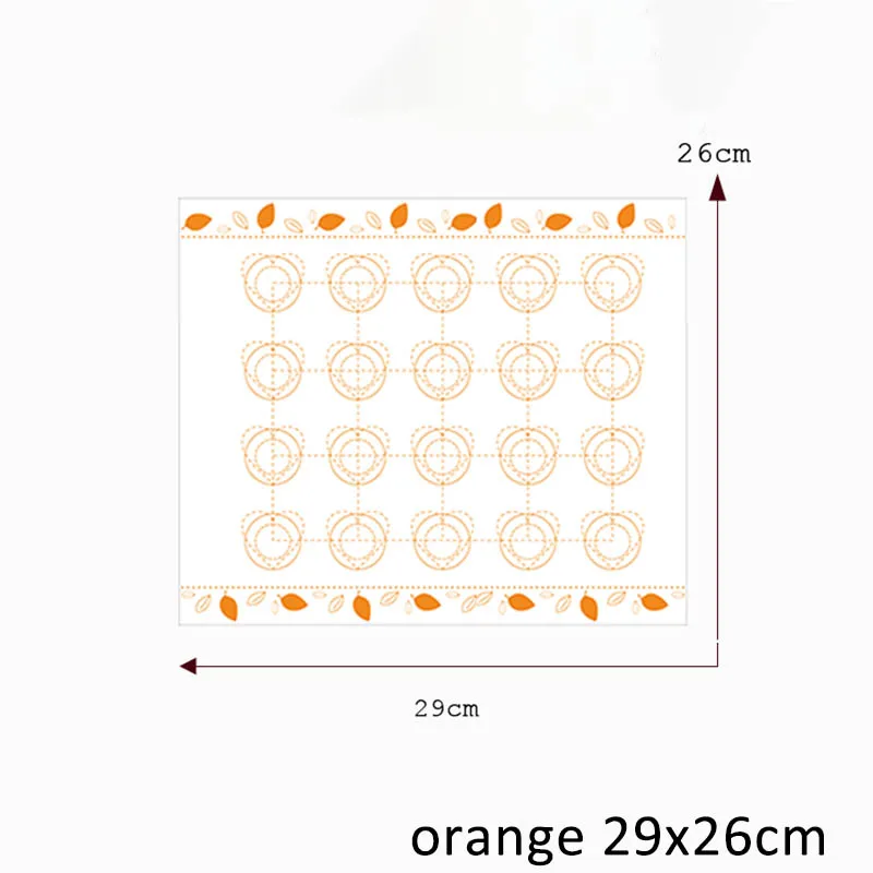 orange 29x26cm Силиконовые тесто выпечка торта лист коврик для выпечки инструменты для приготовления тортов скользящий коврик для выпечки с антипригарным покрытием для выпечки духовка, макароны инструмент - Цвет: orange 29x26cm