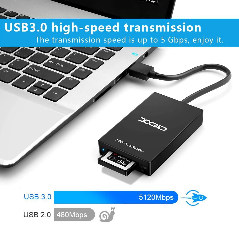 Фото UTHAI Q02 Rocketek Многофункциональный кардридер USB 3,0 Type-c для XQD, кардридер карт памяти M/G, поддерживает скорость доя 5 Гбит/с №2