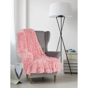 

Plaid fur "Chinchilla" double-sided, 240x220 cm, light pink