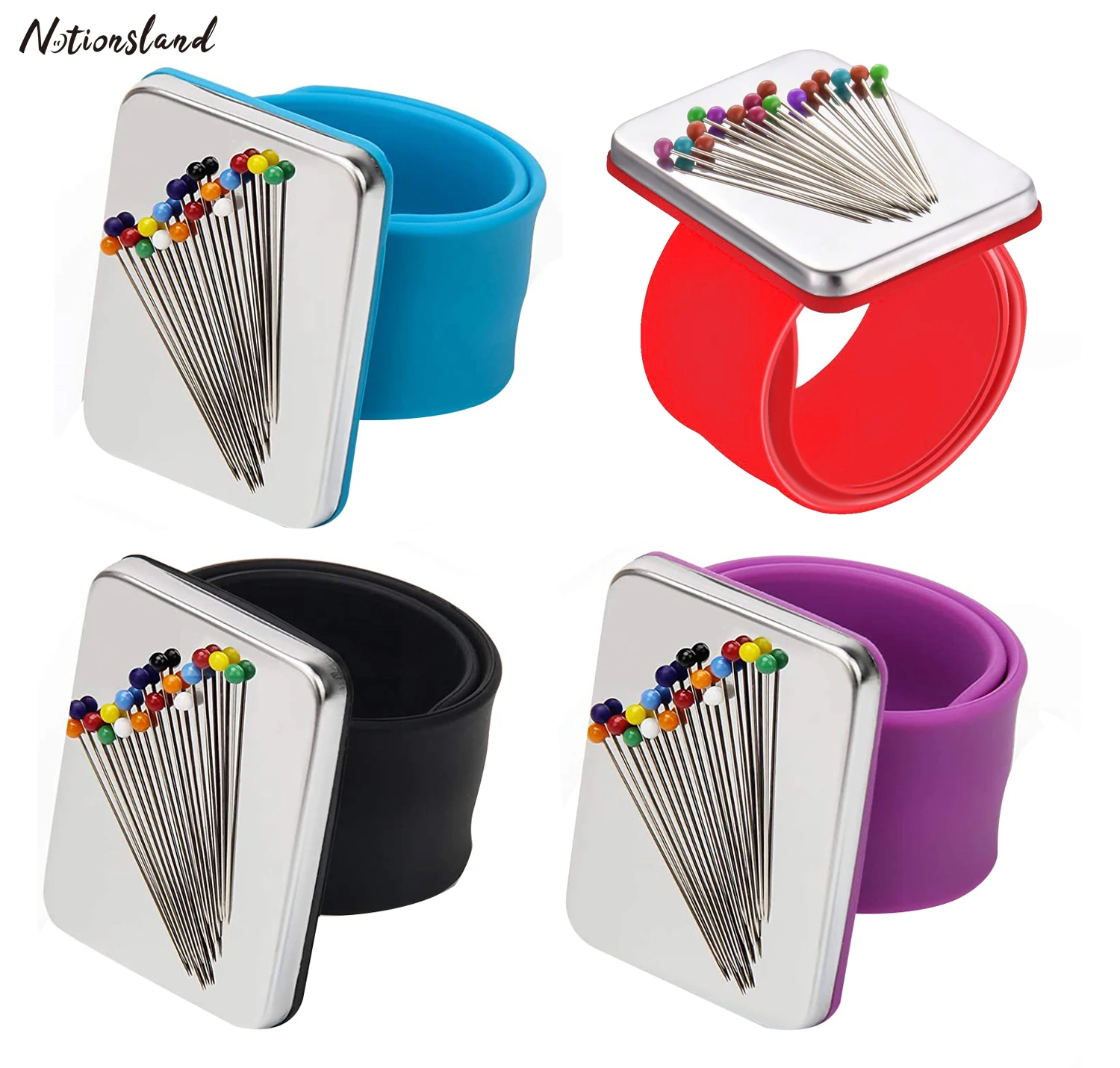 

Magnetic Sewing Pincushion with 100pcs Head Pins Magnetic Pin Holder for Sewing Needles Needlework DIY Craft Sewing Supplies