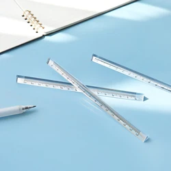 Règles droites de 15cm, 2 pièces, Kawaii, outils de dessin transparents multifonctions pour étudiants, fournitures de papeterie scolaires et de bureau 