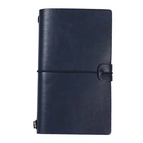 New Diary Notebook Agenda With Faux Leather Cover Loose Leaf Note Bookfor School Stationery or Traveler - Цвет: Dark Blue