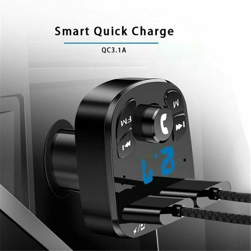 FM Transmitter Car 5.0 Wireless Handsfree Audio Receiver Auto MP3 Player 2 USB Fast Charger Adapter Car Accessories