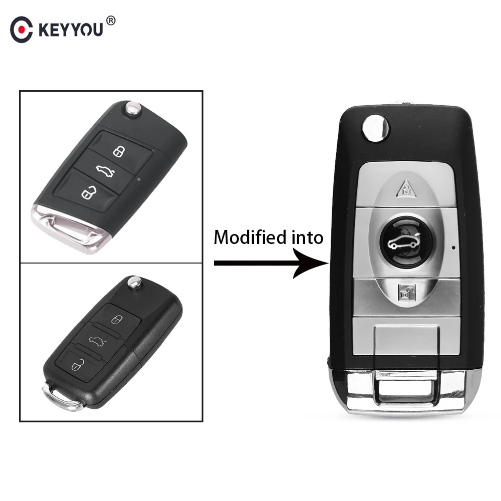 KEYYOU 3 BT модифицированный складной флип чехол для Volkswagen VW Golf 7 Jetta Passat Beetle Polo Bora|Ключ