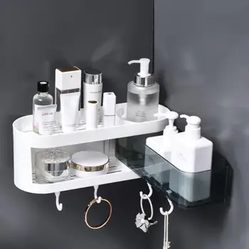 

Punch-free Corner Bathroom Shampoo Shower Shelf Storage Rack Snap Up Holder Organizer Wall-mounted Kitchen Bathroom Accessories