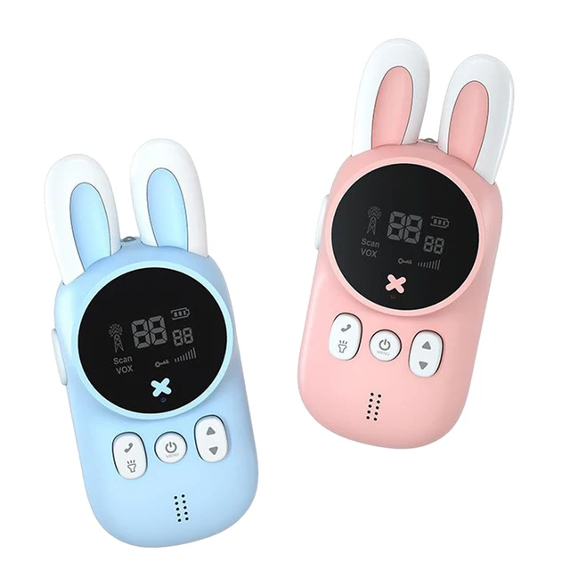 Walkie Talkie Children 2pcs Cartoon Bunny Design 1 Pink 1 Blue Children's radio Walky Talky Child Birthday New Year Gift 3