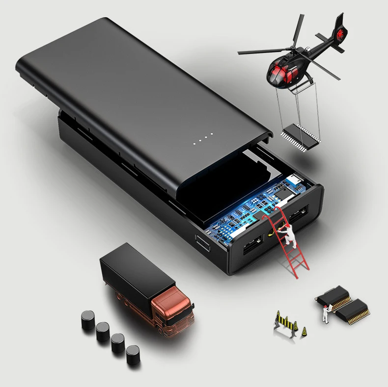 Xiaomi бренд QI 3,0 внешний аккумулятор 20000 мАч двойной USB водонепроницаемый внешний аккумулятор для всех телефонов Cargador портативный аккумулятор