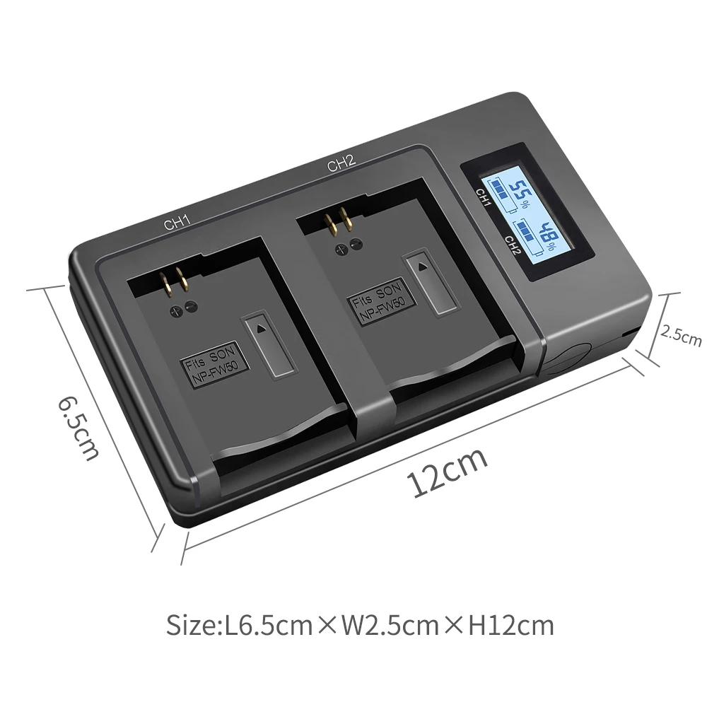 1-4pcs NP-FW50 NP FW50 NPFW50 7.4V 2000mAh Camera Battery for Sony Alpha a6500 a6300 a6000 / USB Dual smart charger for NP FW50