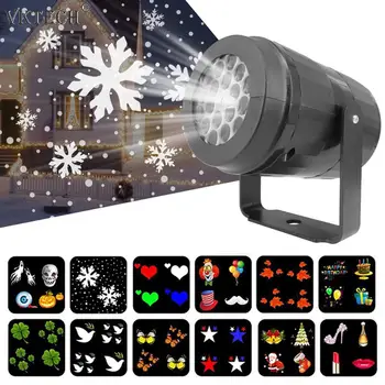 

12 Pattern LED Laser Projector Light USB Move Snow Christmas Rotating Projection Lamp Lawn Light Festival Party Decor