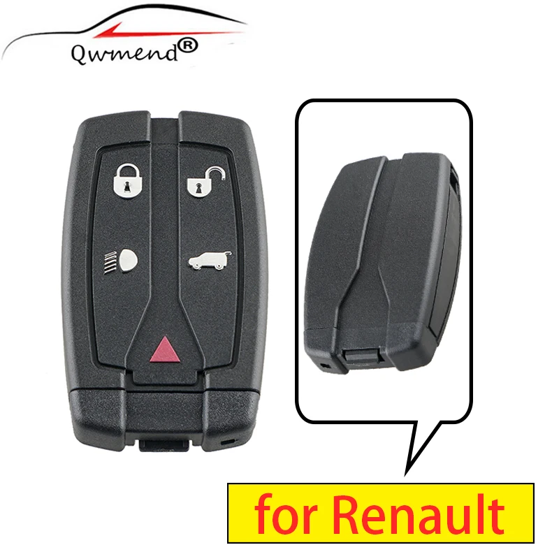 

QWMEND for Land Rover Key Shell 5 Buttons Replacement Car Remote Key Fob Shell for Land Rover Freelander 2 3 Car Key Case