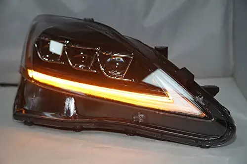 1 пара светодиодные передние фары для Lexus IS250 с объективом проектора 2006-2012 года черный корпус с дневным ходовым светом
