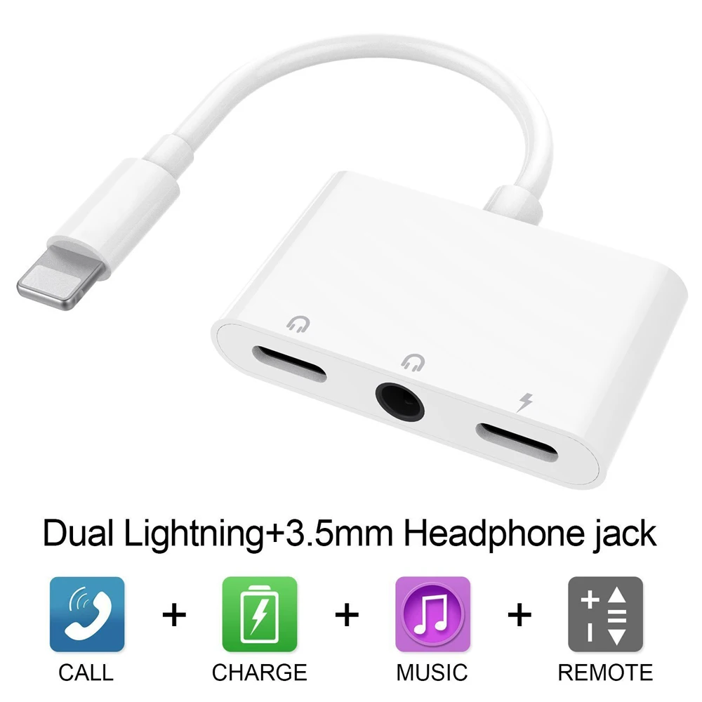3 5mm Headphone Jack Adapter for Apple iphone DC3 5 Aux lightning Audio Adapter for ipad iphone7 8 X charging Converter