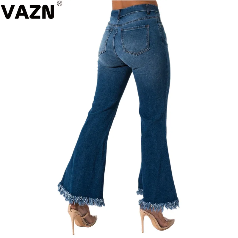 VAZN, новинка, модные, элегантные, уличные, дамские, джинсовые джинсы, женские штаны, повседневные, с кисточками, джинсы для женщин, деним, с высокой талией