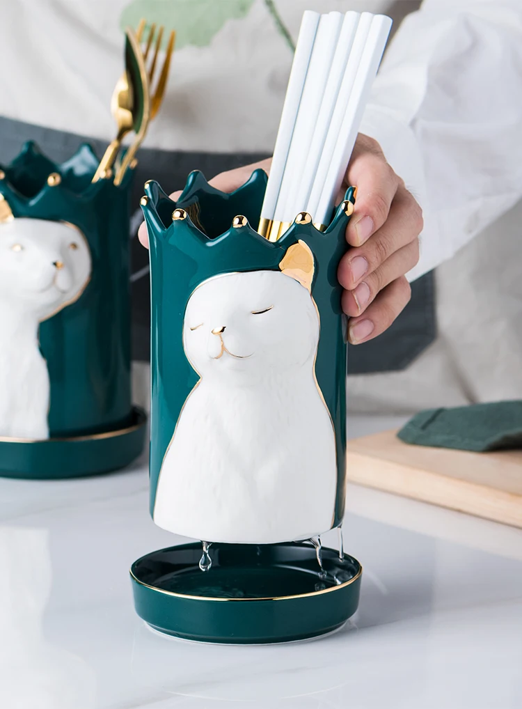 Теснением животных Ceramicchopsticks трубы дренажа объектива камеры, устойчивая к плесени, палочки дозирующая детская ложка для клетка шкаф палочки дозирующая детская ложка для коробка печатный набор постельных принадлежностей стеллаж для хранения