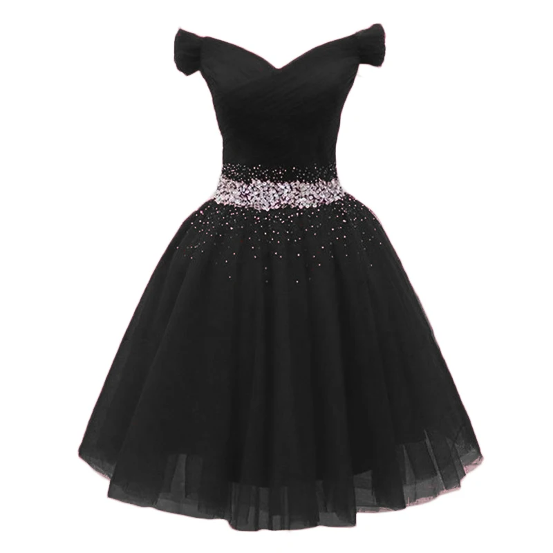 black formal cocktail dress