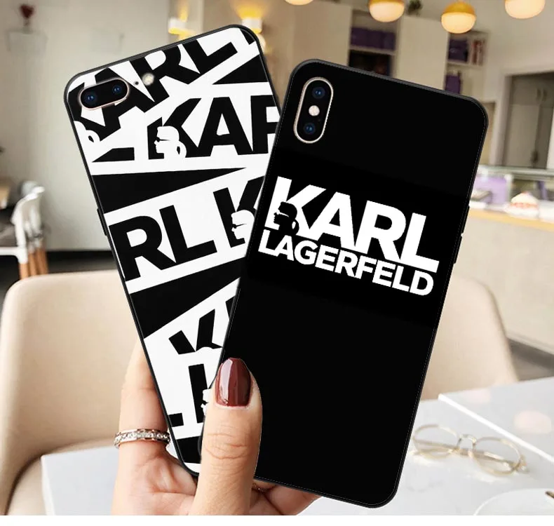 

Karl Lagerfeld Cat Karl Who Black Soft silicone TPU Phone Case Cover For iphone X XS Max XR X 5 5s SE 6 6s Plus 7 7Plus 8 8plus