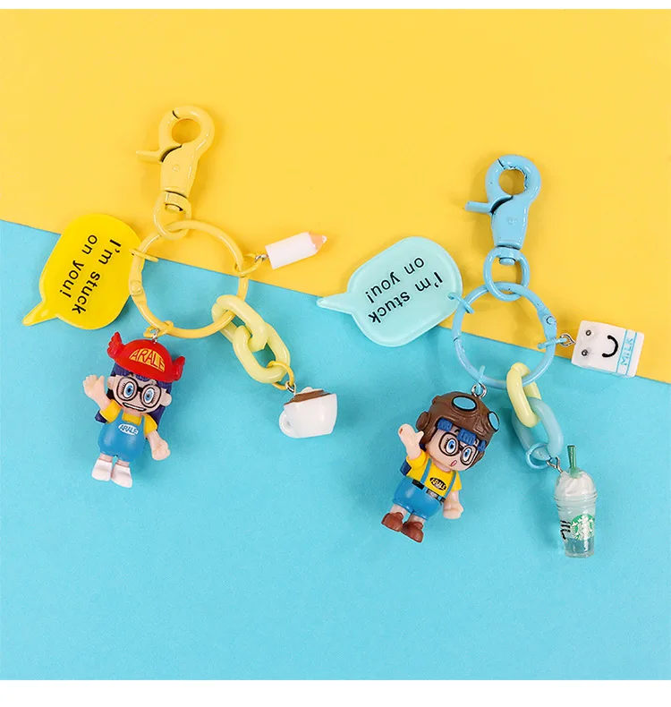 Милый мультфильм Arale кукла автомобиль брелок хипстер девушки сердце кулон творческий ключ цепочка украшения