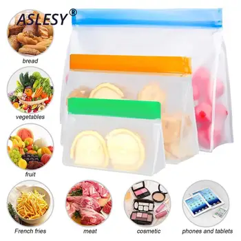 

4-10PCS PEVA Food Freshness Protection Package Upgrade Stereo Refrigerator Food Seal Freshness Protection Package Bread Ziplock