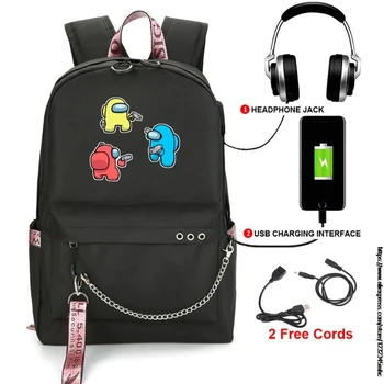 

Game Among Us Women USB Charge Backpacks School Bag for Teenagers Girls Travel Bagpack Laptop Rucksack Bookbag Mochila