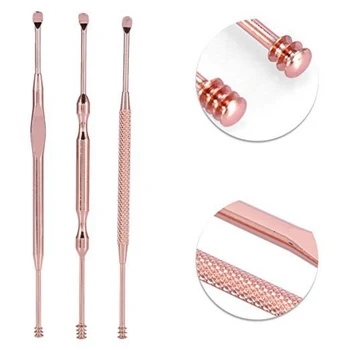 

Stainless Steel Ear Pick 3Pcs/Set Double-ended Earpick Ear Wax Curette Remover Ear Cleaner Spoon Spiral Ear Clean Tool New