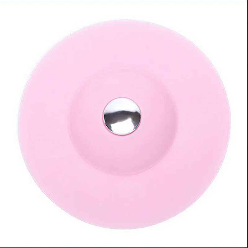 Силиконовая Сливная крышка для раковины для воды фильтр для удаления волос сетка-фильтр для сливного отверстия Ванная комната Кухня дезодорант Пробка Горячая - Цвет: Розовый
